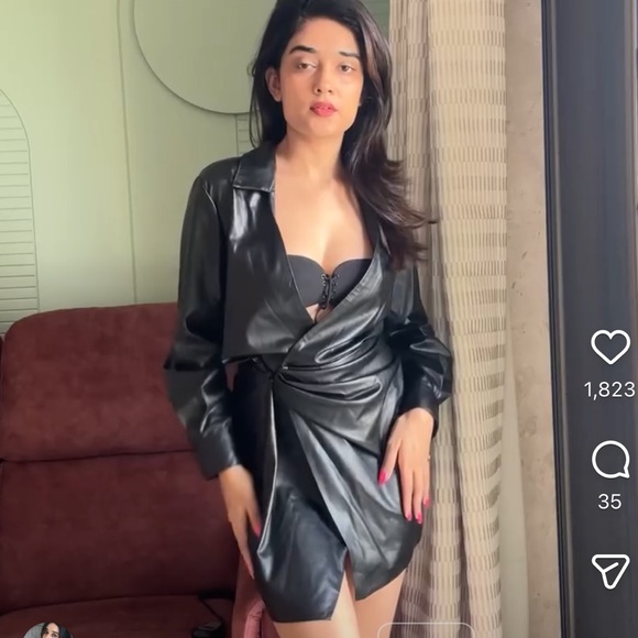 Zara Black Faux Leather Shirt Dress - Picture 3 of 15